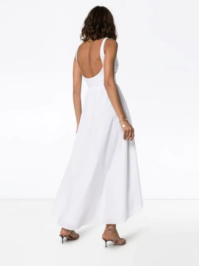 Shop Esteban Cortazar Corset-style Midi Dress In White