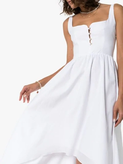 Shop Esteban Cortazar Corset-style Midi Dress In White