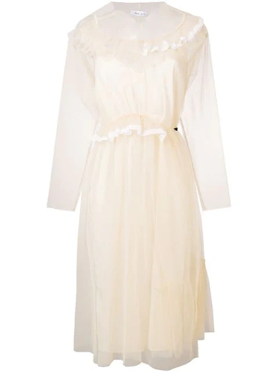 Shop Act N°1 Tulle Flared Dress In Neutrals