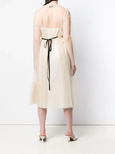 Shop Act N°1 Tulle Flared Dress In Neutrals