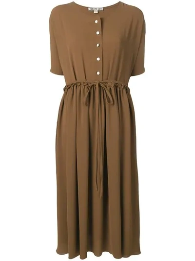 Shop Edeline Lee Short Sleeve Dress In Brown