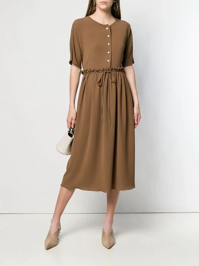 Shop Edeline Lee Short Sleeve Dress In Brown