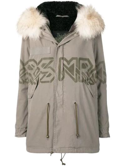 Shop Mr & Mrs Italy Fur-trim Parka Coat In Green