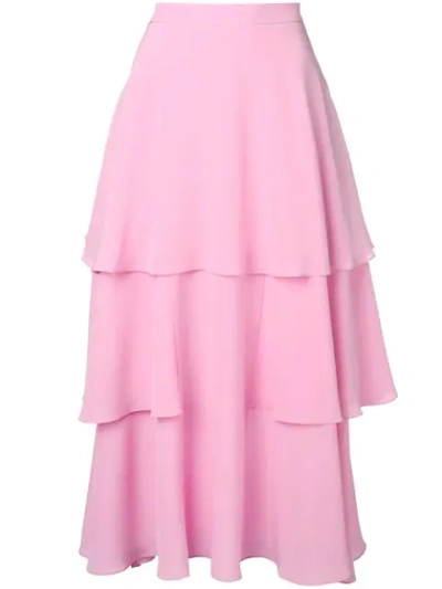 Shop Stella Mccartney Soft Frill Tiered Skirt In Pink