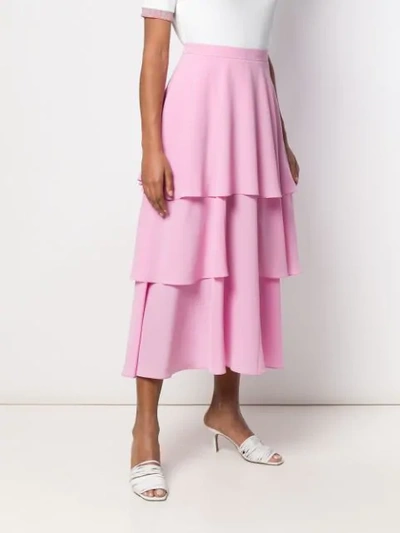 Shop Stella Mccartney Soft Frill Tiered Skirt In Pink