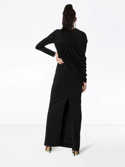 BURBERRY DRAPED MAXI-GOWN - 黑色