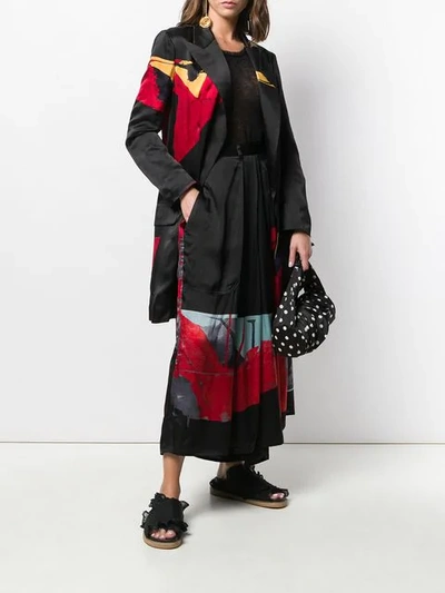 YOHJI YAMAMOTO PATCHWORK FULL SKIRT - 黑色