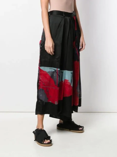 Shop Yohji Yamamoto Patchwork Full Skirt - Black