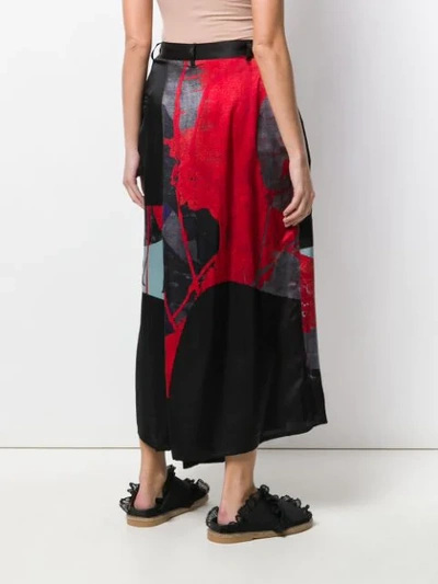 Shop Yohji Yamamoto Patchwork Full Skirt - Black