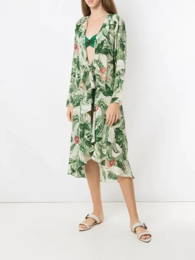 Shop Adriana Degreas Silk Robe In Green