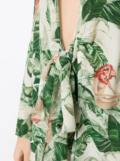 Shop Adriana Degreas Silk Robe In Green