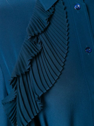 Shop Givenchy Ruffled Shirt Dress - Blue
