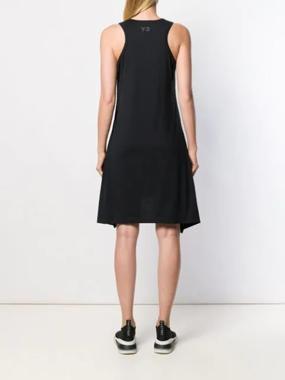 Shop Y-3 Side Stripe Midi Dress In Black