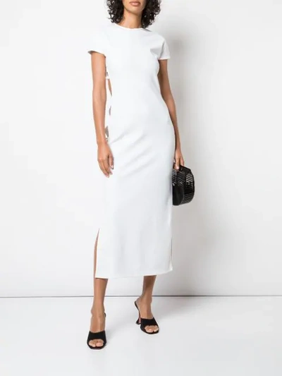 Shop Marcia Cut-detail Shift Midi Dress In White