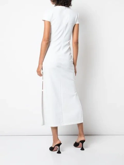Shop Marcia Cut-detail Shift Midi Dress In White