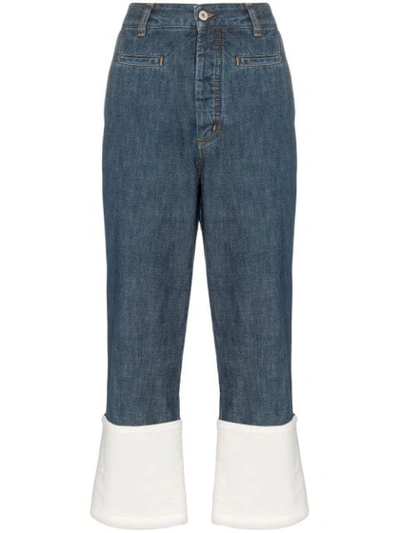 Shop Loewe Fisherman Cropped Jeans In Blue