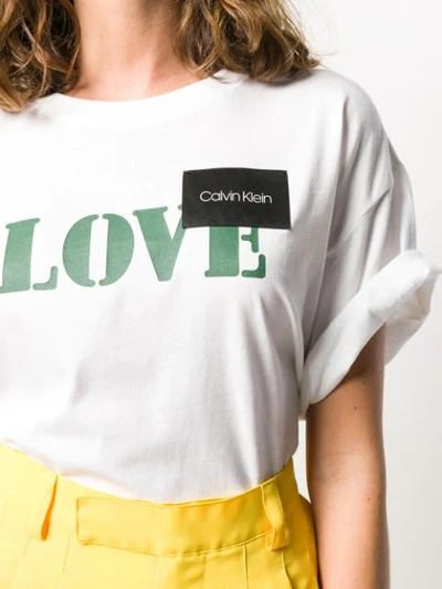 Shop Calvin Klein Love Print T-shirt In White