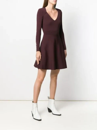 Shop Sandro Ribbed Design Dress In Brown