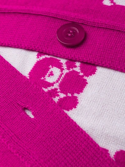 Shop Moschino Teddy Bear Pattern Cardigan In Pink
