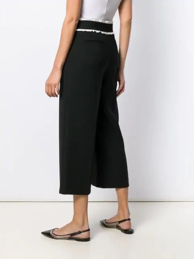 Shop Red Valentino Ruffle Trimmed Culottes In Black