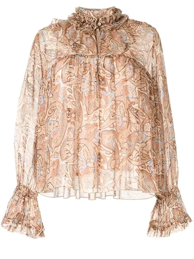 Shop Karen Walker Romanticism Blouse In Brown