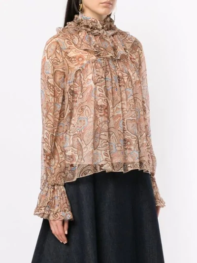 Shop Karen Walker Romanticism Blouse In Brown