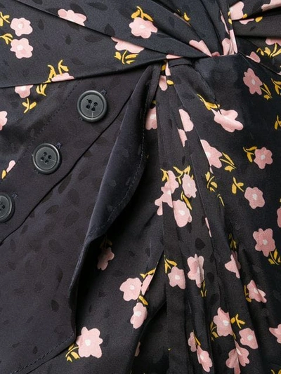 Shop Self-portrait Floral Print Maxi Dress In Black