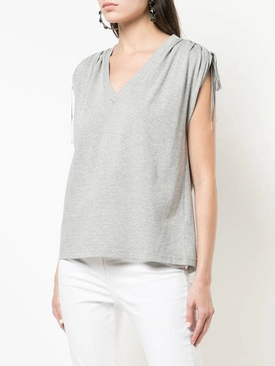 Shop Robert Rodriguez Ruched Shoulder Tank Top In Grey