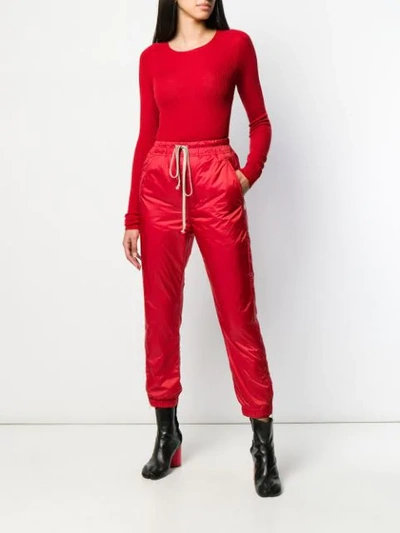 Shop Rick Owens Ribbed Round Neck Sweater In Red