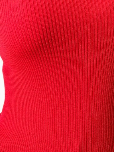 Shop Rick Owens Ribbed Round Neck Sweater In Red