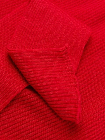 RICK OWENS RIBBED ROUND NECK SWEATER - 红色