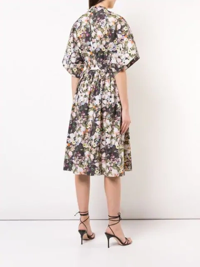 Shop Adam Lippes Floral Print Midi Dress In Multicolour