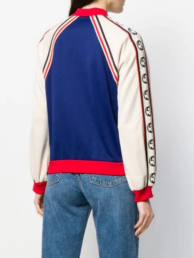 GUCCI CHERRY PATCH BOMBER JACKET - 蓝色