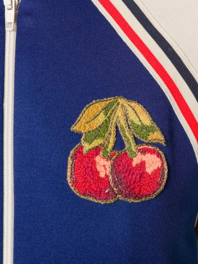 GUCCI CHERRY PATCH BOMBER JACKET - 蓝色