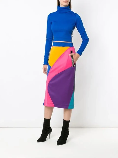 Shop À La Garçonne Panelled Midi Skirt In Purple