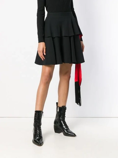 Shop Alexander Mcqueen Ruffled Mini Skirt In Black
