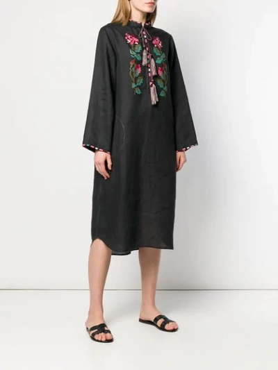 Shop Vita Kin Kleid Mit Blumenstickereien - Schwarz In Black