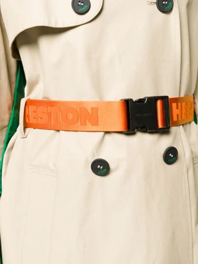 Shop Heron Preston Contrast Back Trench Coat In Neutrals