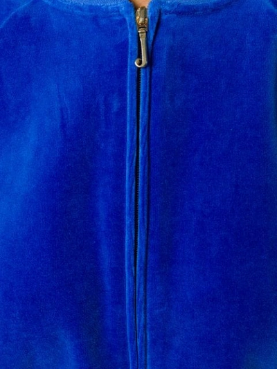 Shop Juicy Couture Swarovski Personalisable Velour Crop Jacket In Blue
