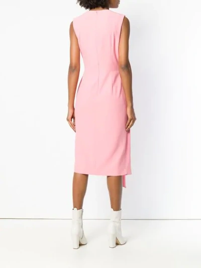 Shop Alexander Mcqueen Sleeveless Ruffle Midi Dress In Pink