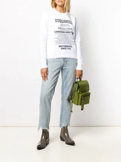 Shop Dsquared2 Canadian Heritage Print Sweatshirt In White
