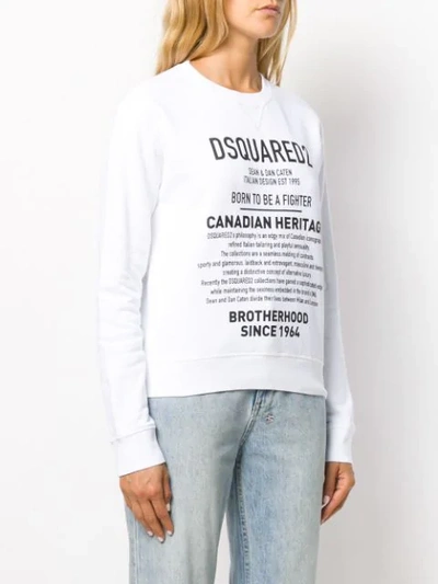Shop Dsquared2 Canadian Heritage Print Sweatshirt In White