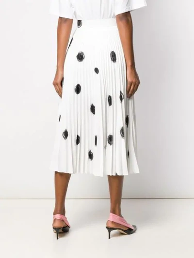 Shop Christopher Kane Dot Print Pleated Skirt In White