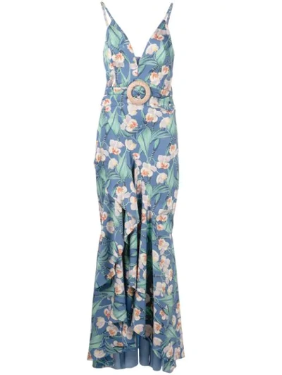 Shop Patbo Belted Maxi Dress In Blue