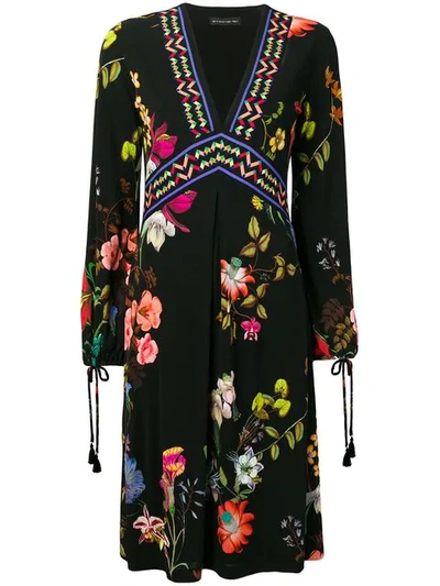 Shop Etro Floral Print Dress In Black