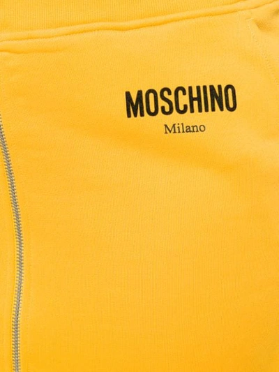 Shop Moschino Zip Front Mini Skirt In 8039 Yellow