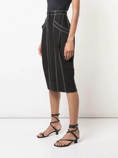 Shop Derek Lam Pegged Skirt With Pockets In Black