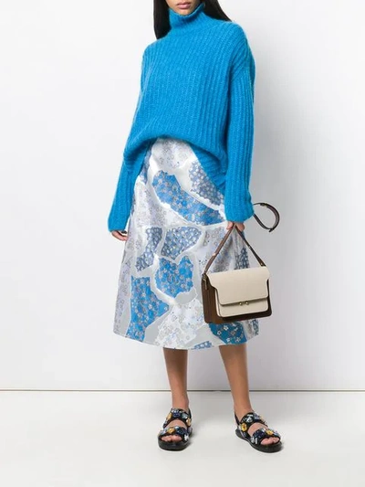 Shop Marni Ribbed Chunky Knit Jumper In Blue