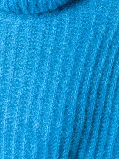 Shop Marni Ribbed Chunky Knit Jumper In Blue