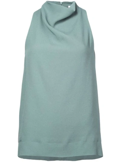 Shop Nomia Sleeveless Cowl Neck Blouse - Green